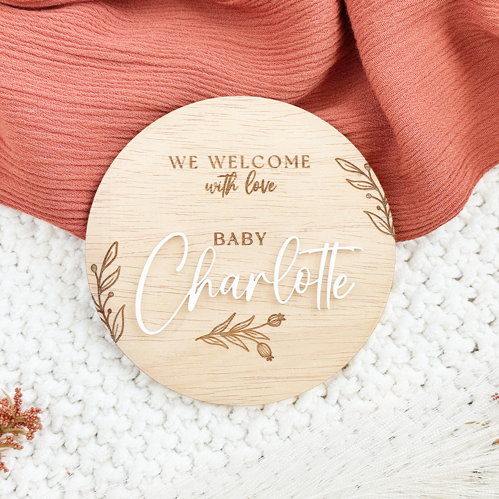 We Welcome with love Announcement Sign