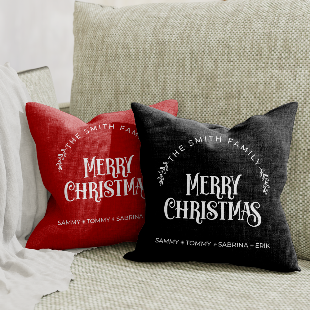 Family Christmas Pillow Cover C