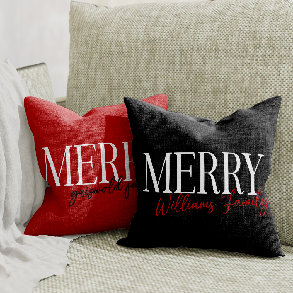 Family Christmas Pillow Cover E