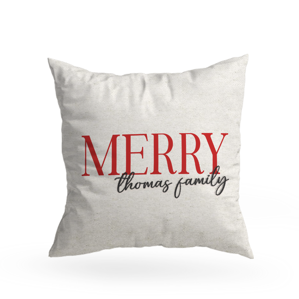 Family Christmas Pillow Cover E