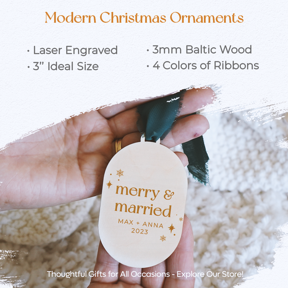 Acrylic & Wood Ornament Name - A