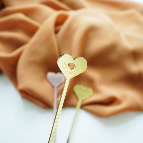6'' Custom Heart Drink Stirrers
