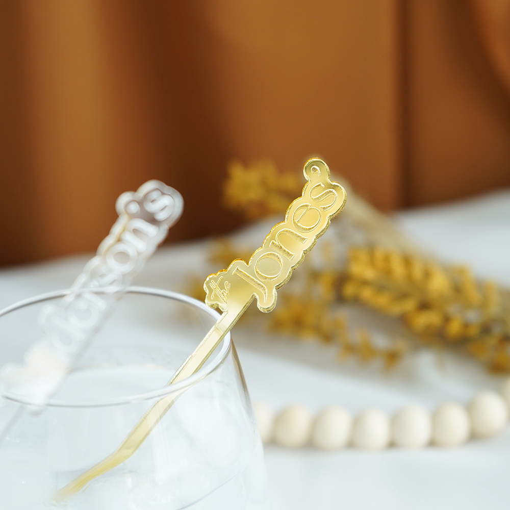 6'' Custom Last Name Drink Stirrers