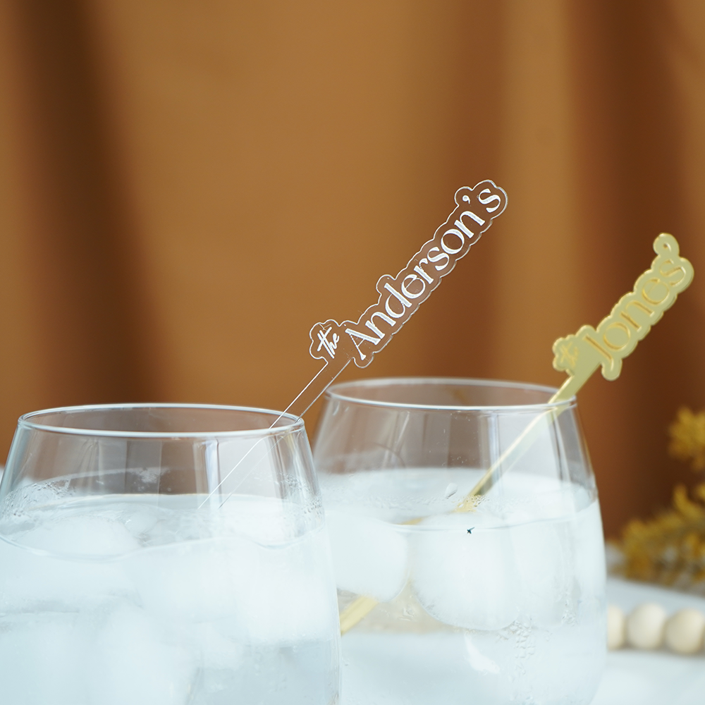 6'' Custom Last Name Drink Stirrers