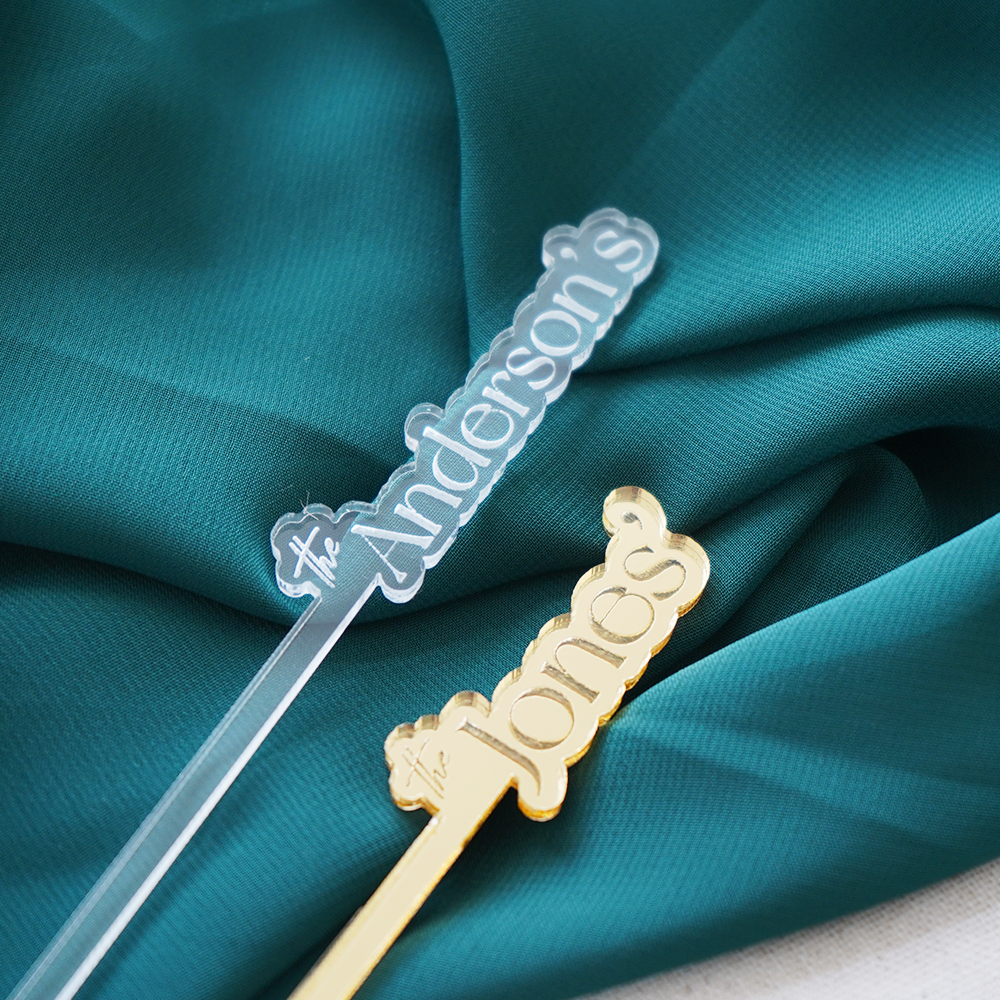 6'' Custom Last Name Drink Stirrers