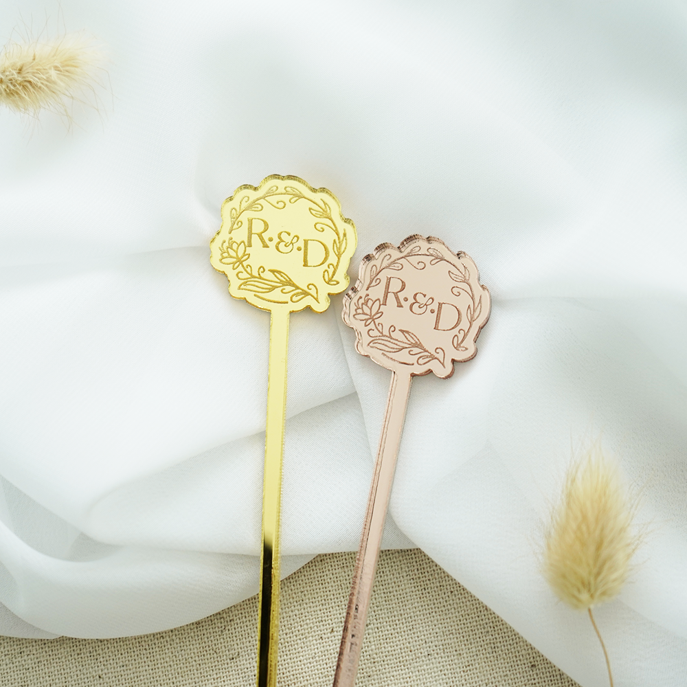 6'' Custom Monogram Drink Stirrers