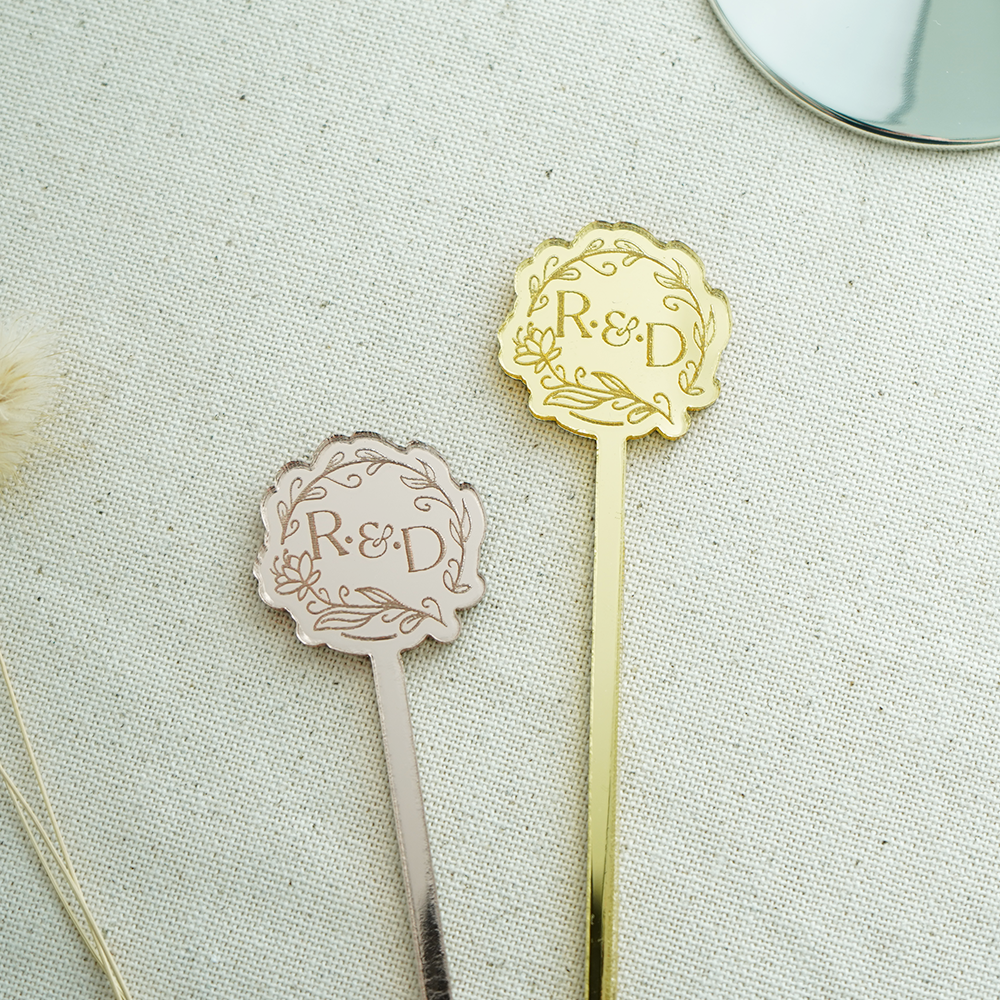6'' Custom Monogram Drink Stirrers
