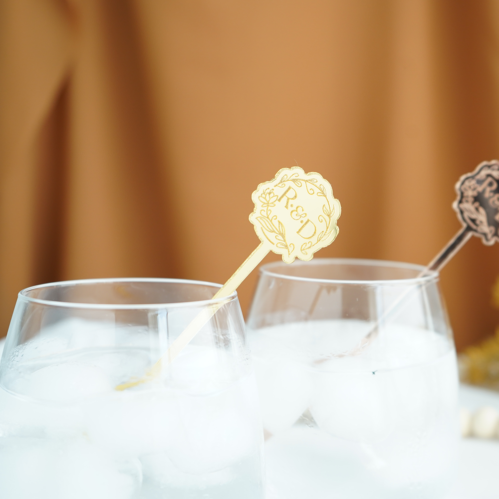 6'' Custom Monogram Drink Stirrers