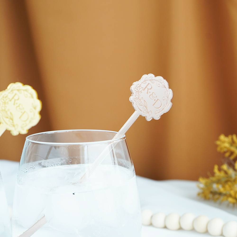 6'' Custom Monogram Drink Stirrers