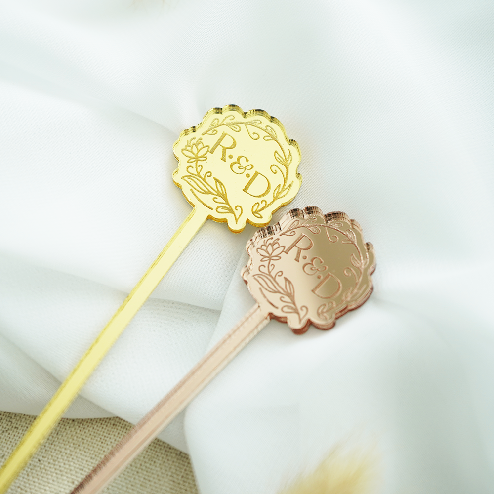 6'' Custom Monogram Drink Stirrers