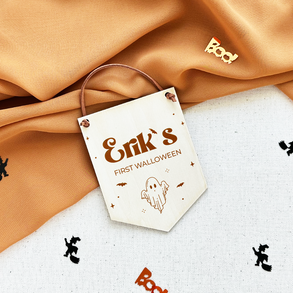 Hanging Baby's First Halloween Basket Tags