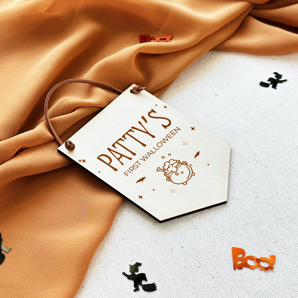 Hanging Baby's First Halloween Basket Tags
