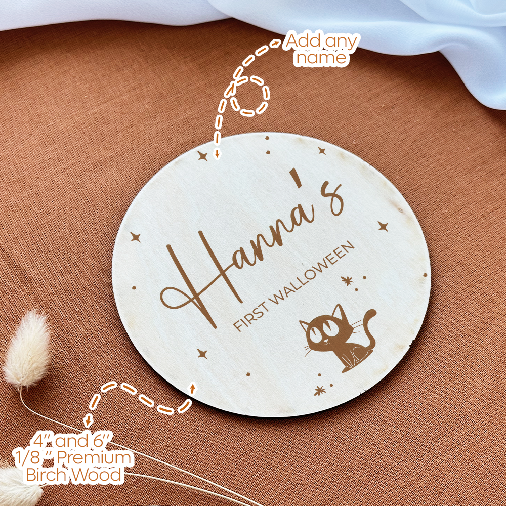 Kitty Cat Baby's First Halloween Basket Tags