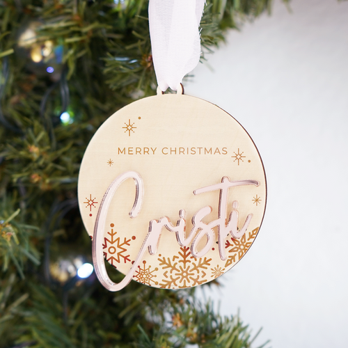 Acrylic & Wood Ornament-A