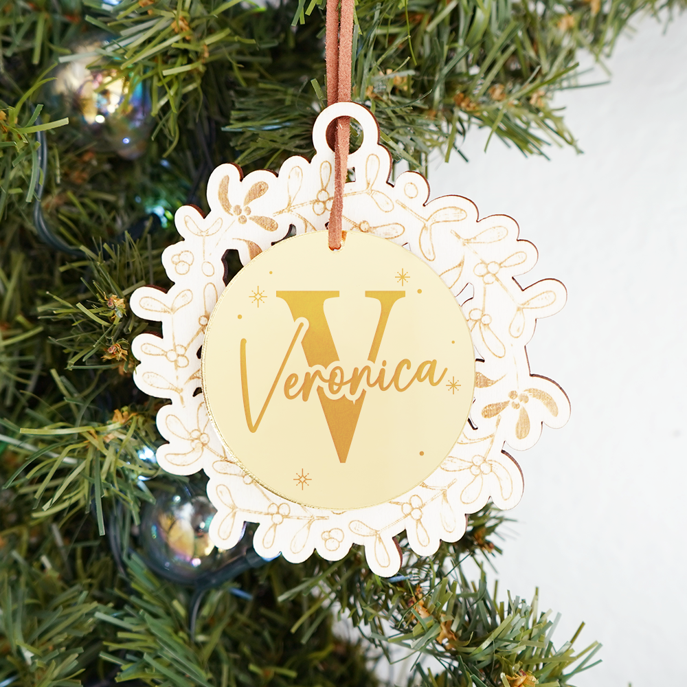 Acrylic & Wood Ornament Name - B