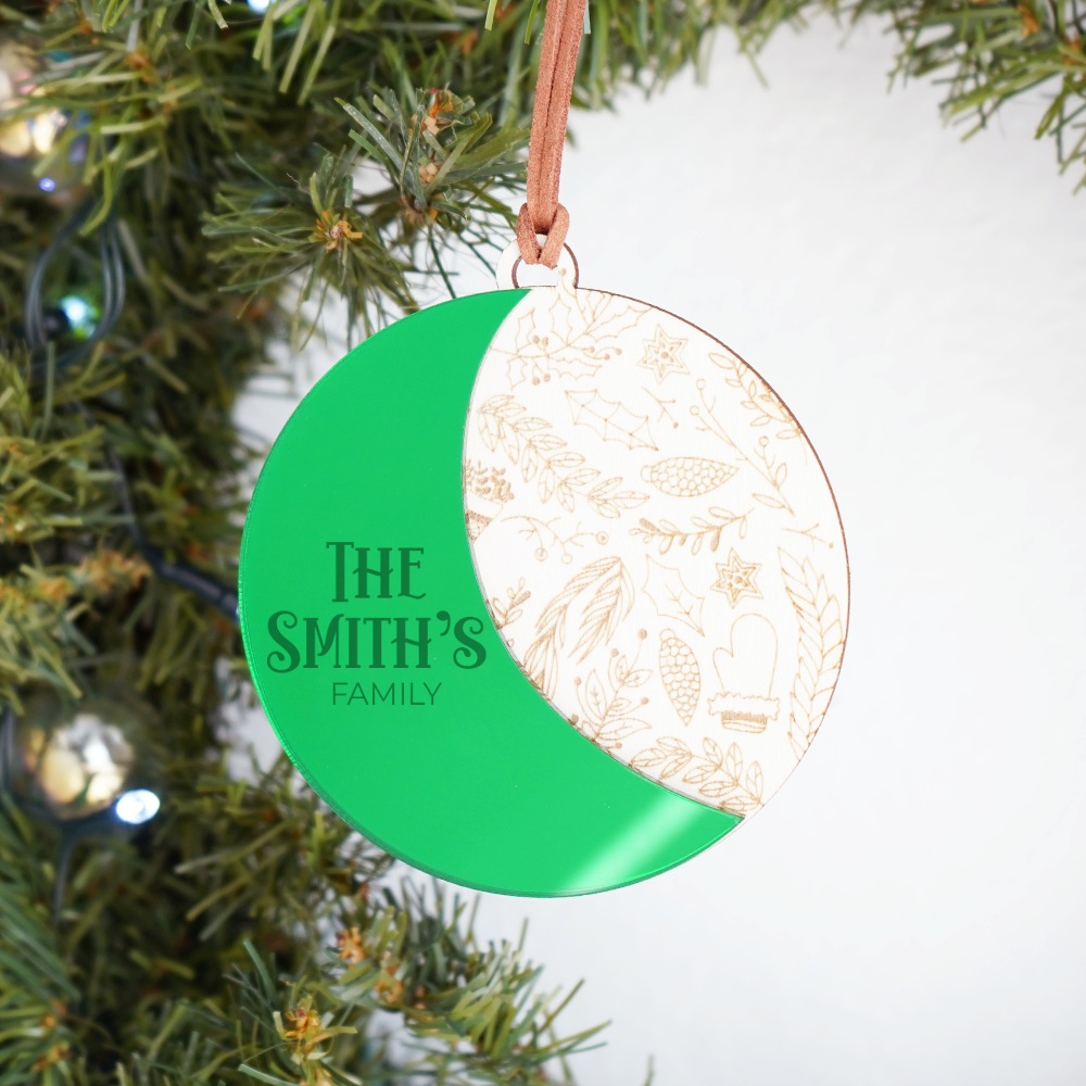 Family Acrylic & Wood Ornament-A