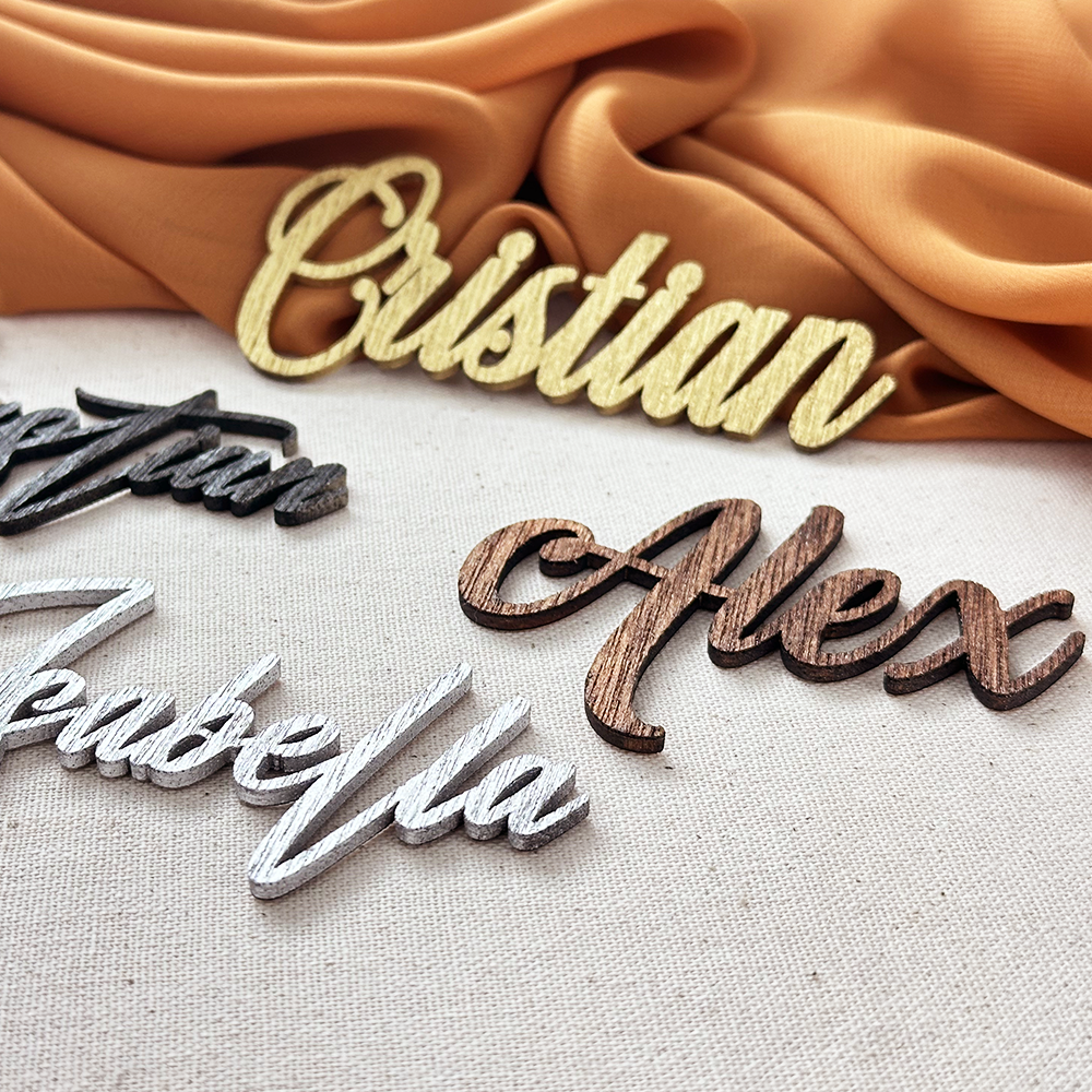 Gold Wooden Place Cards