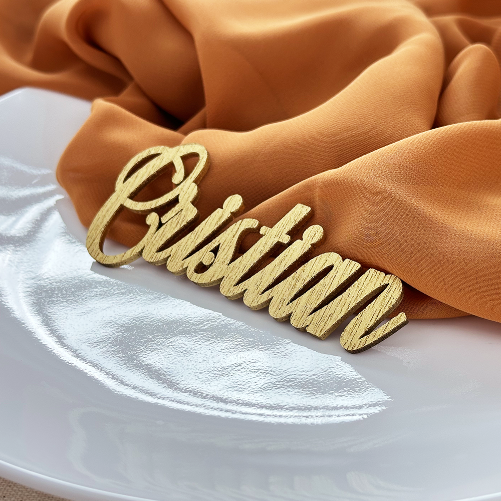 Gold Wooden Place Cards