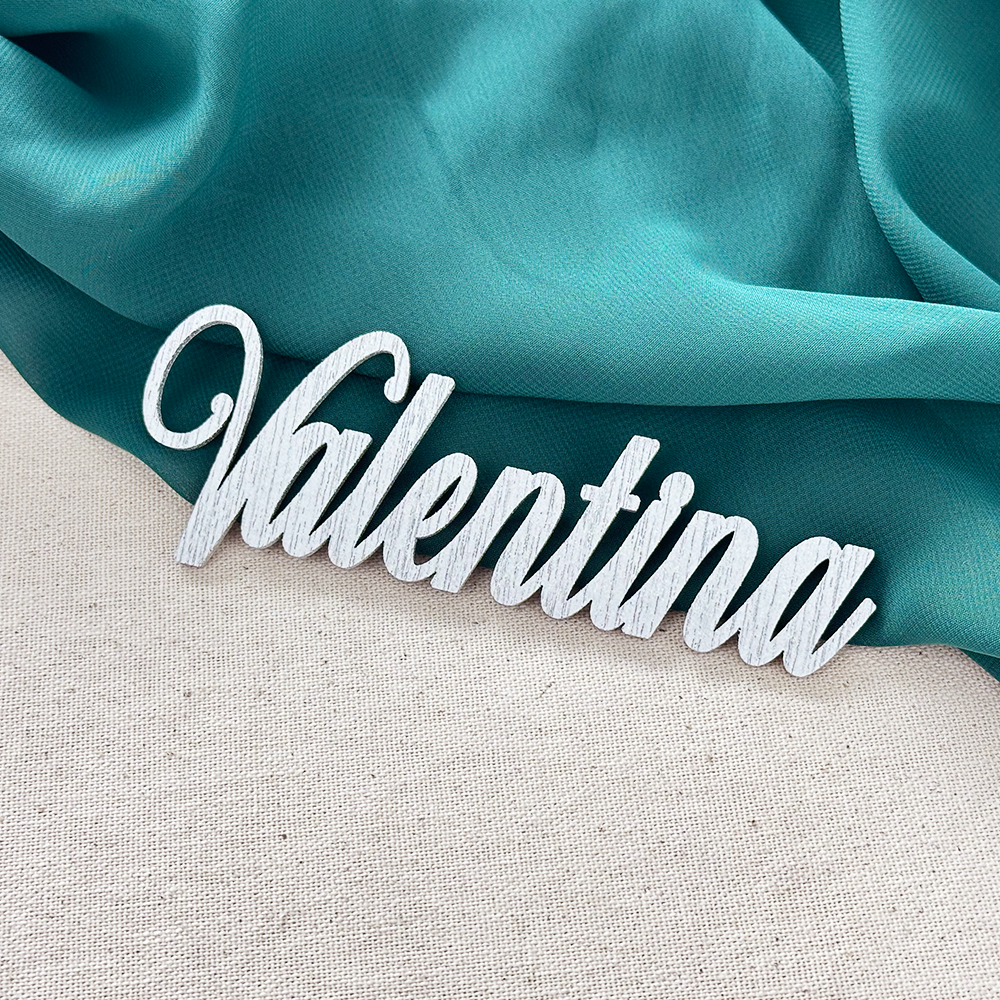 Silver Wooden Place Cards