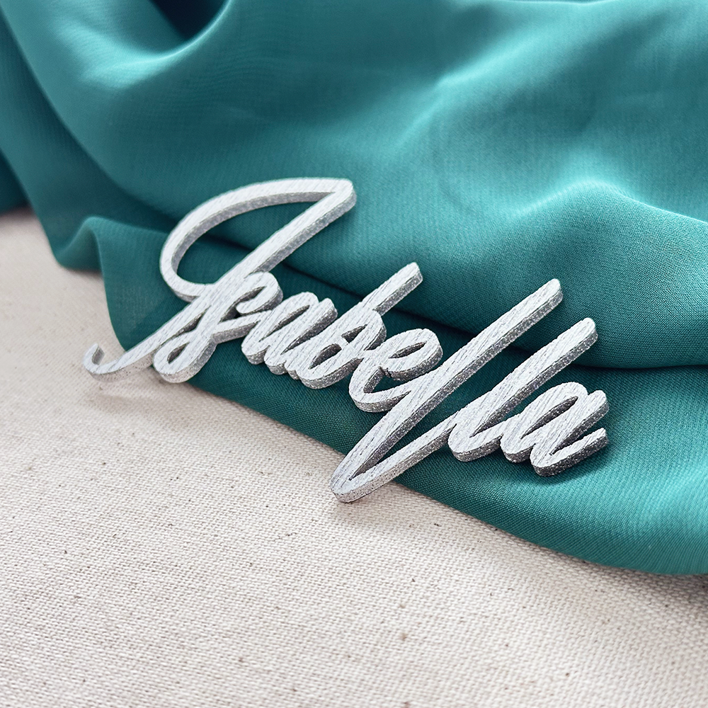Silver Wooden Place Setting