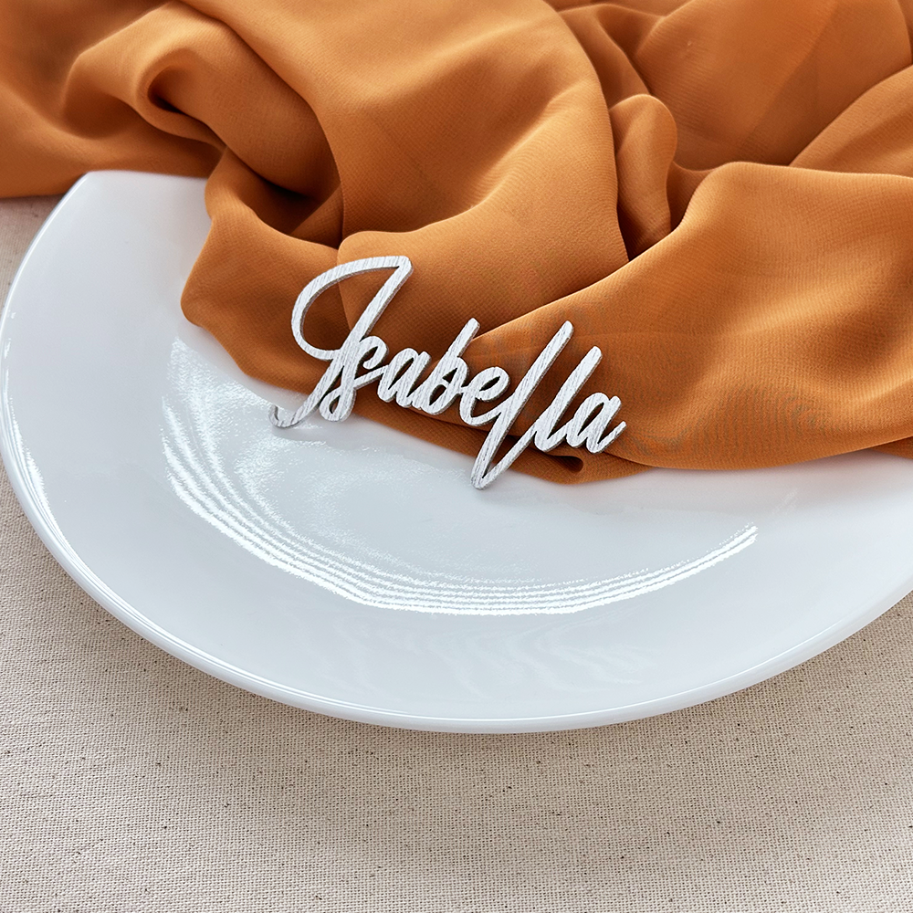 Silver Wooden Place Setting
