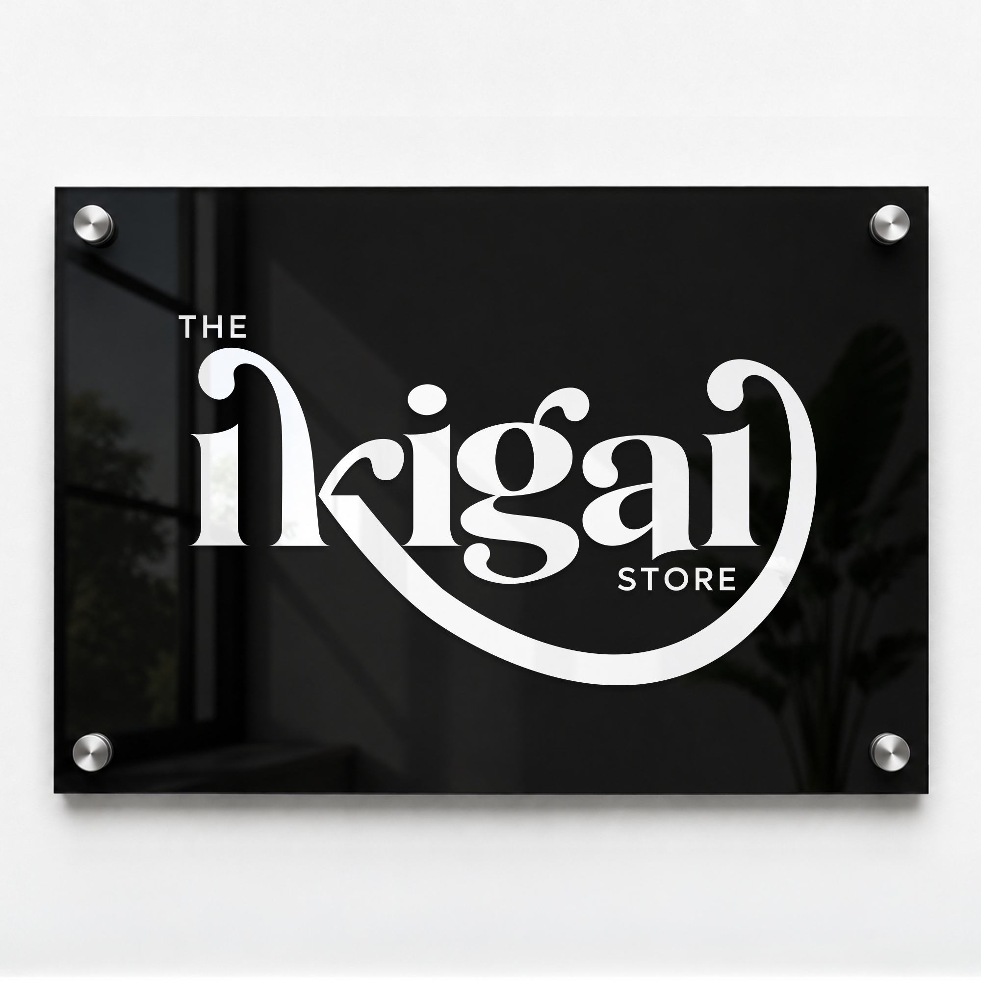 24” x 36” Black Acrylic Floating Logo Sign