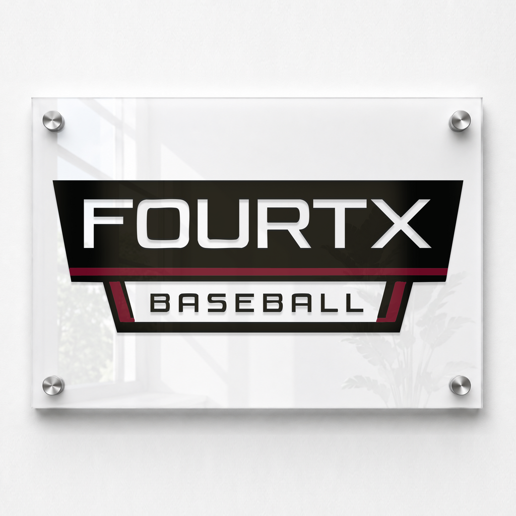 24” x 36” White Acrylic Floating Logo Sign