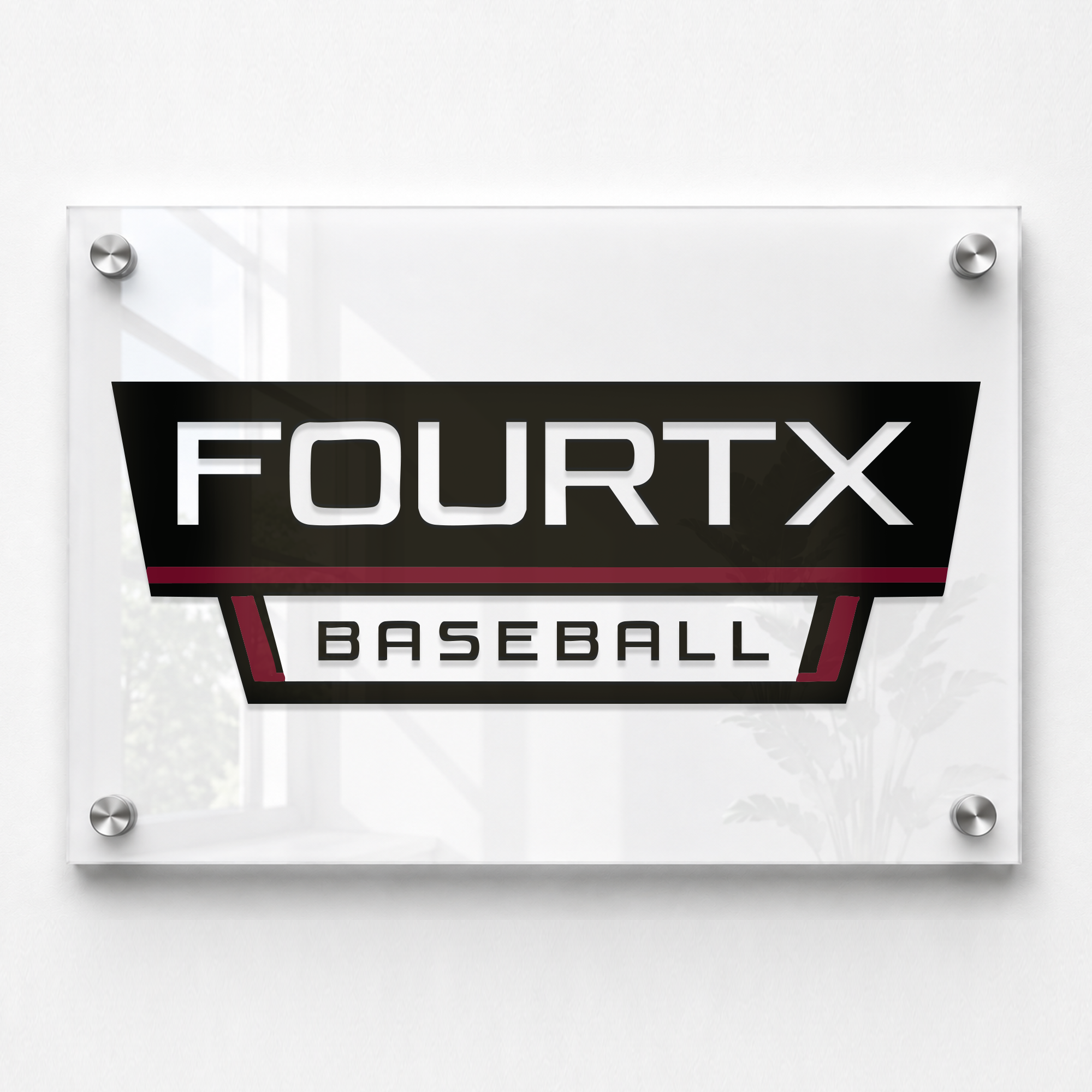 24” x 36” White Acrylic Floating Logo Sign