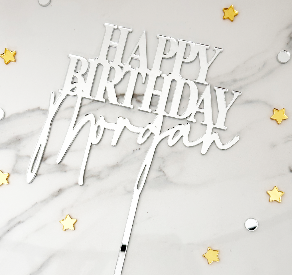 Custom Happy Birthday Acrylic Cake Topper